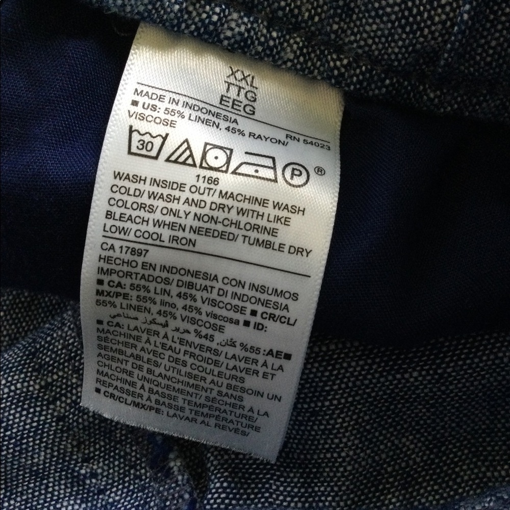 NEW OLD NAVY (Size 2X) Linen Blend Denim Appearance Draw Adjustable String Pants - Picture 4 of 9